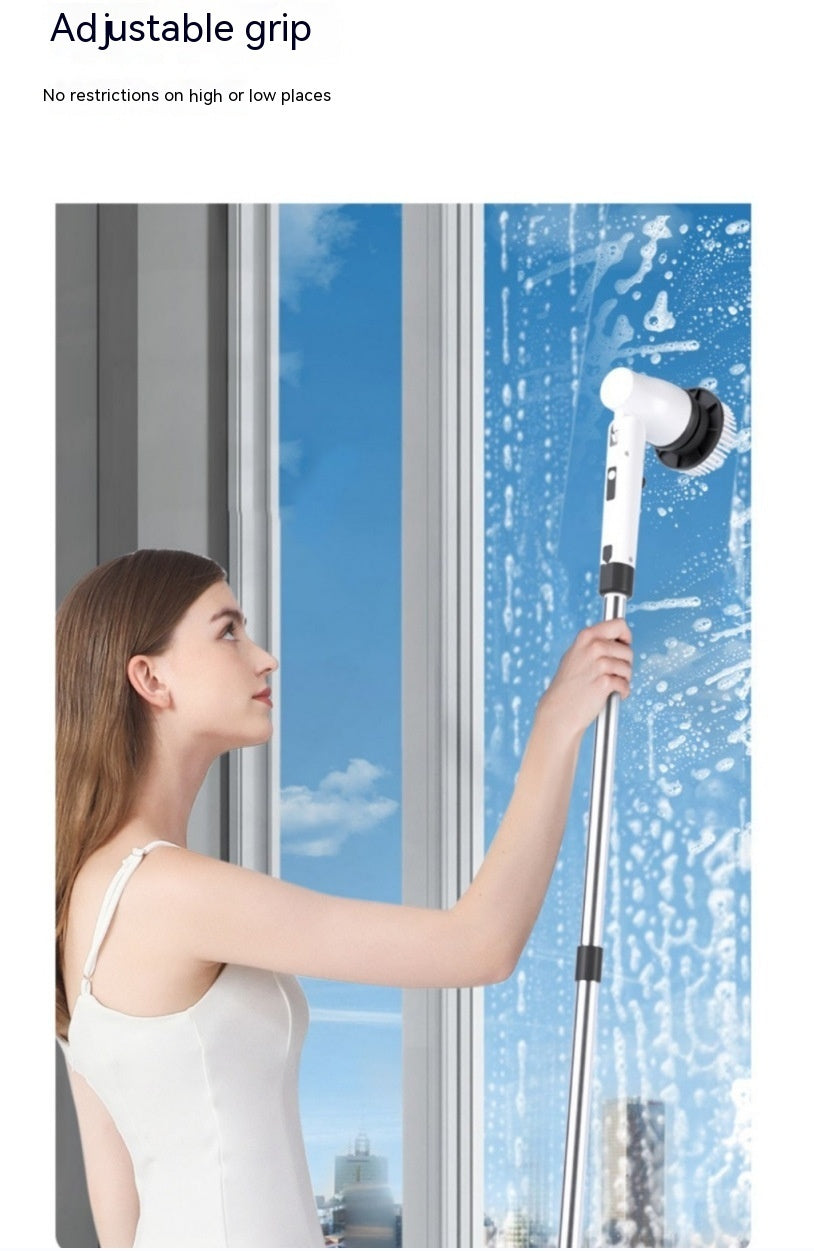 GlideScrub™ CLE-04 — Cordless Electric Cleaning Brush with Adjustable Handle & 8 Attachments