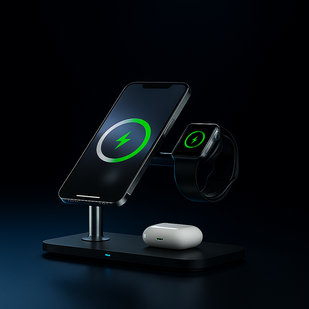 Magnetic 3-in-1 Wireless Charging Station