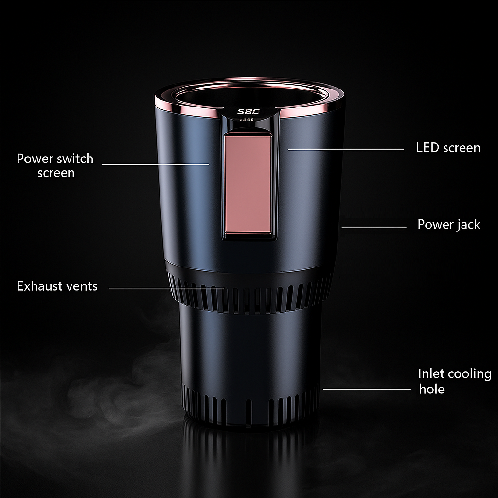 2-in-1 Smart Cup Warmer & Cooler | 12V Digital Temp Display