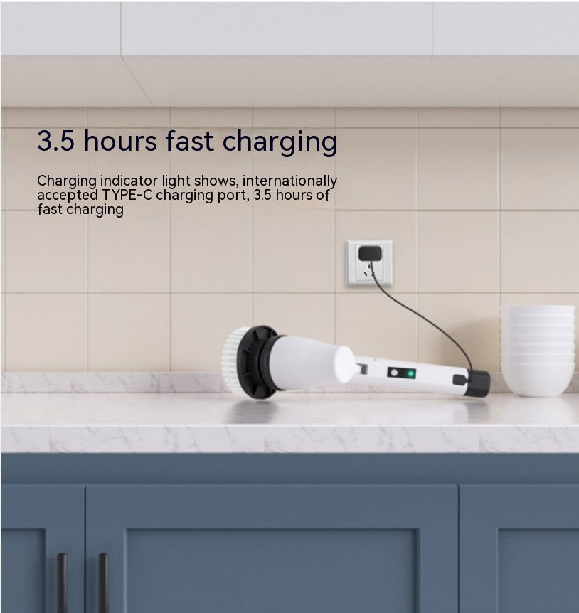 GlideScrub™ CLE-04 — Cordless Electric Cleaning Brush with Adjustable Handle & 8 Attachments