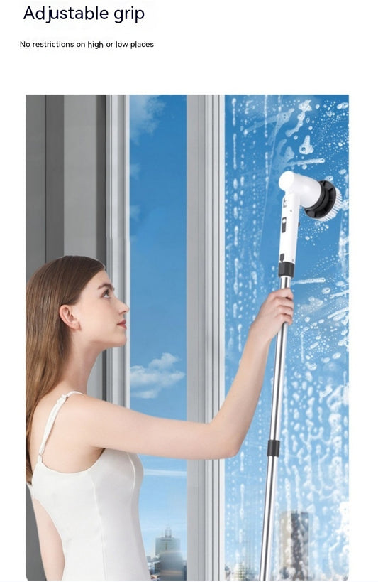 GlideScrub™ CLE-04 — Cordless Electric Cleaning Brush with Adjustable Handle & 8 Attachments