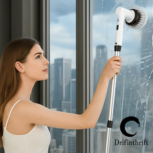 GlideScrub™ CLE-04 — Cordless Electric Cleaning Brush with Adjustable Handle & 8 Attachments